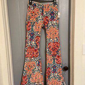 NWT Free People Pull On Corduroy Printed Flares - 25 S